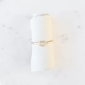 14K Diamond Dusted Karma Ring
