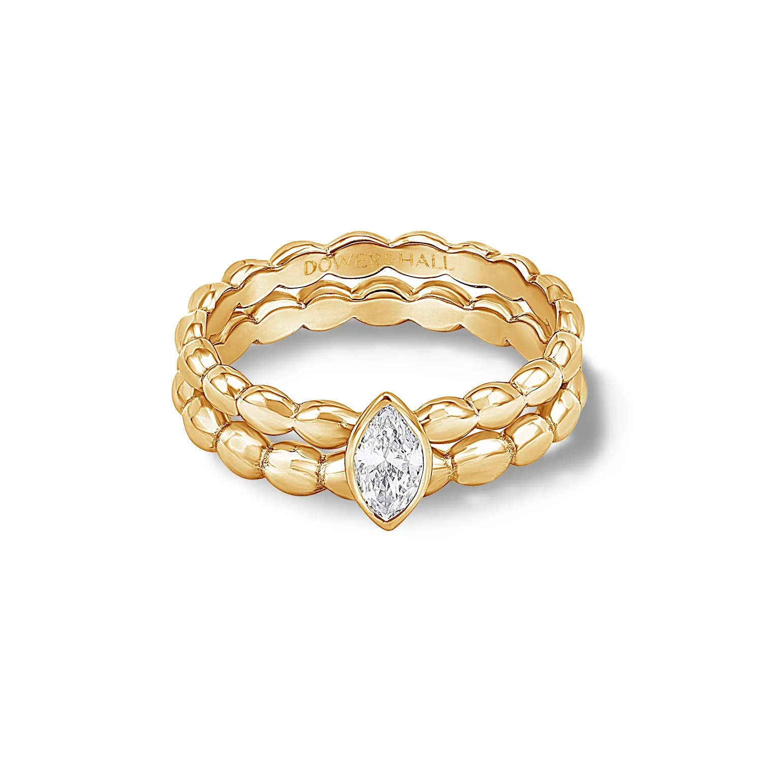 14k Marquise Bubbles Narrative Ring Stack