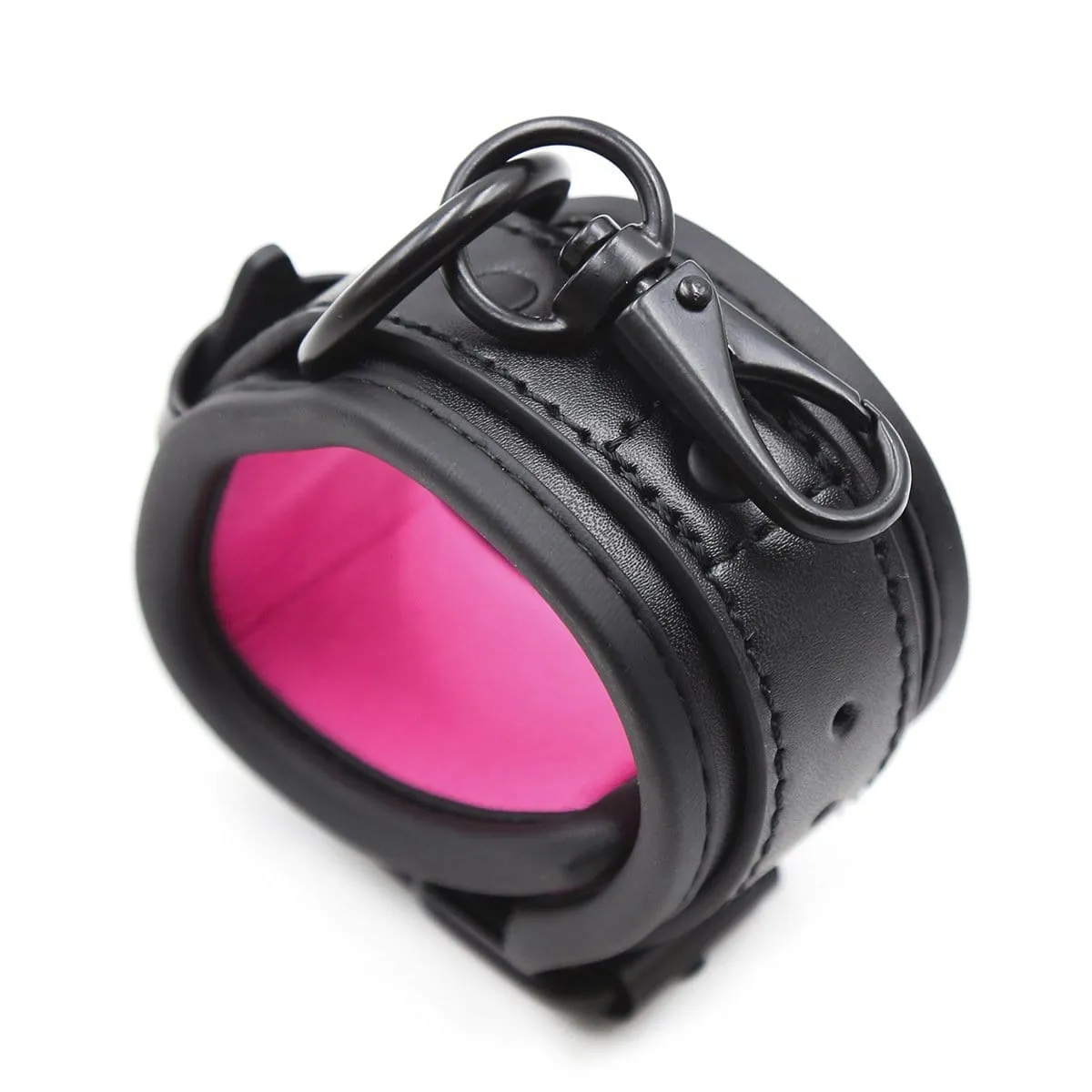 1871MQ      Blackout Padded Wrist Cuffs with Clips and Soft Pink Neoprene Lining