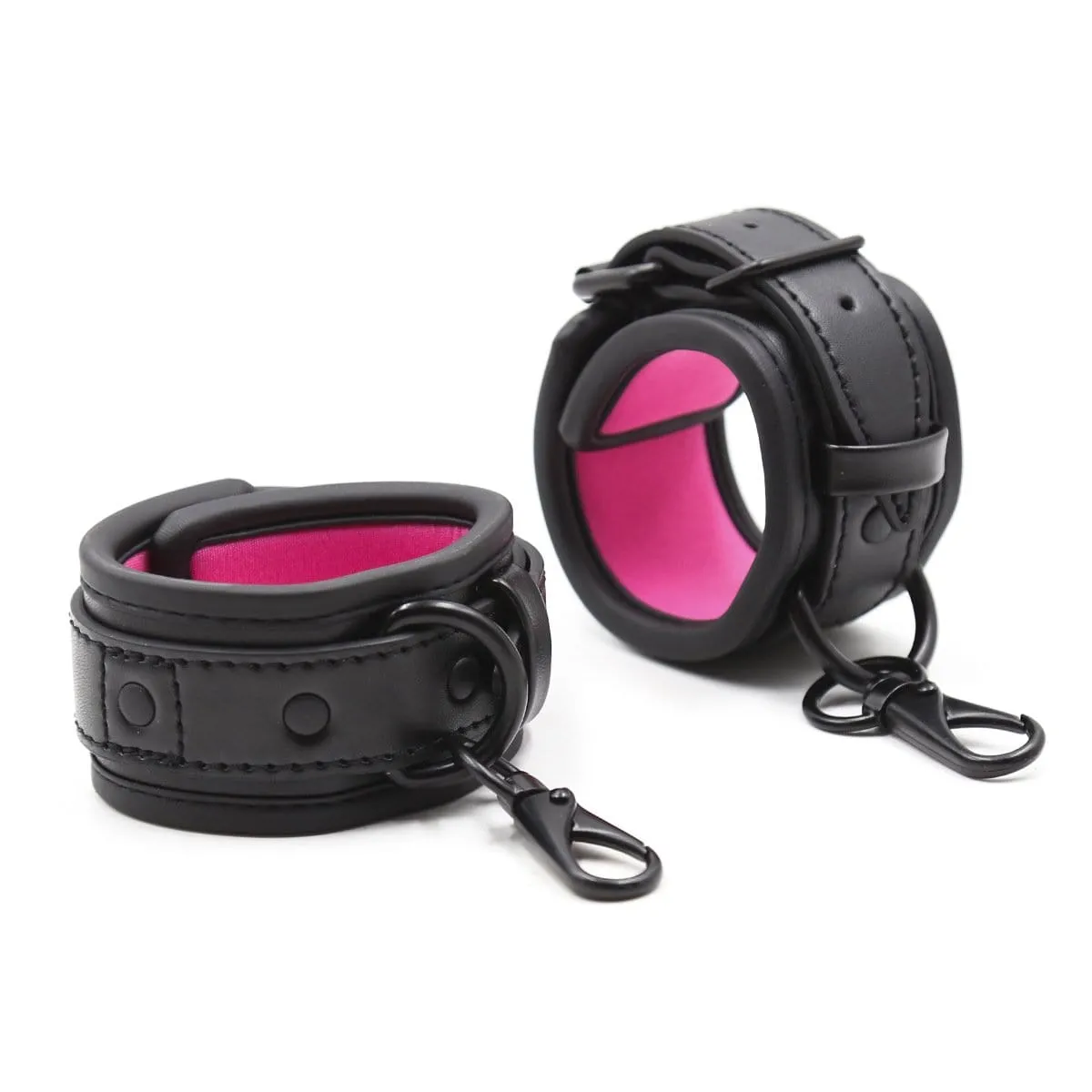 1871MQ      Blackout Padded Wrist Cuffs with Clips and Soft Pink Neoprene Lining