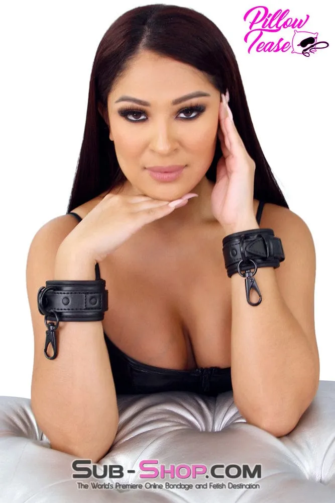 1871MQ      Blackout Padded Wrist Cuffs with Clips and Soft Pink Neoprene Lining