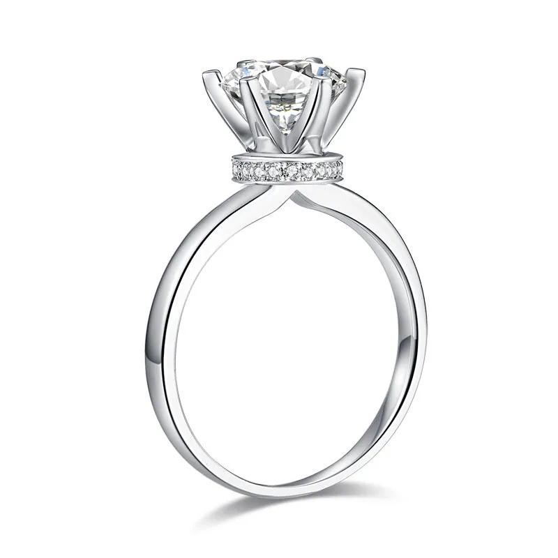 2 Carat Moissanite Diamond (8 mm) 6 Claws Engagement Ring 925 Sterling Silver MFR8349