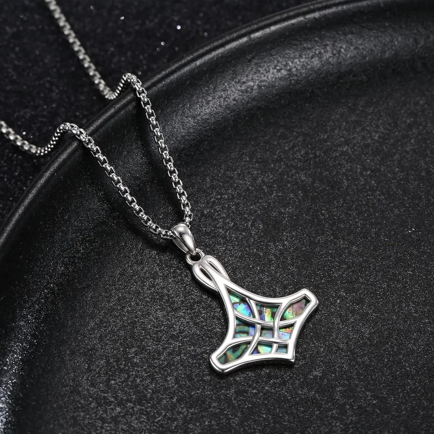 925 Sterling Silver Thor Hammer Pendant Mjolnir Necklace Norse Viking Jewelry with Stainless Steel Chain