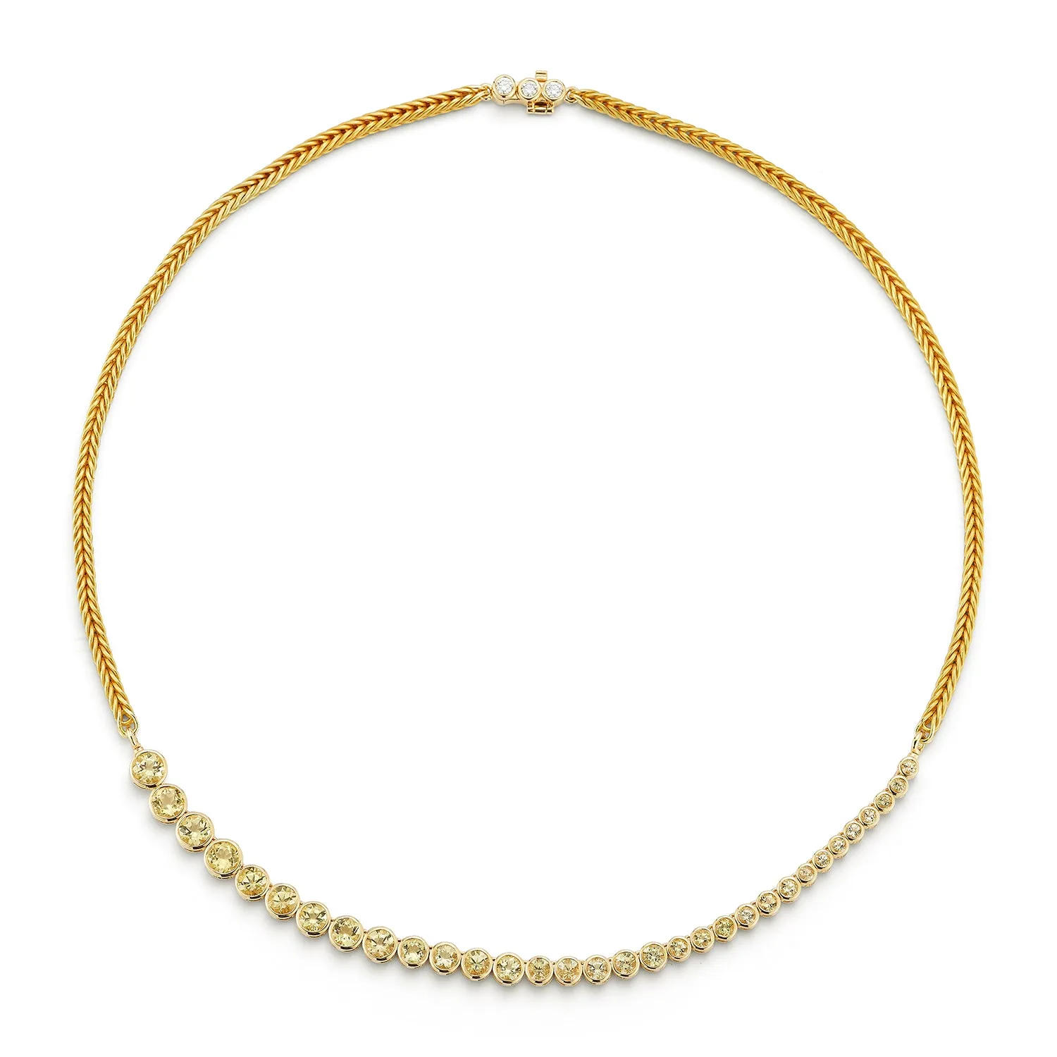 Asymmetrical Golden Beryl Bubble Necklace