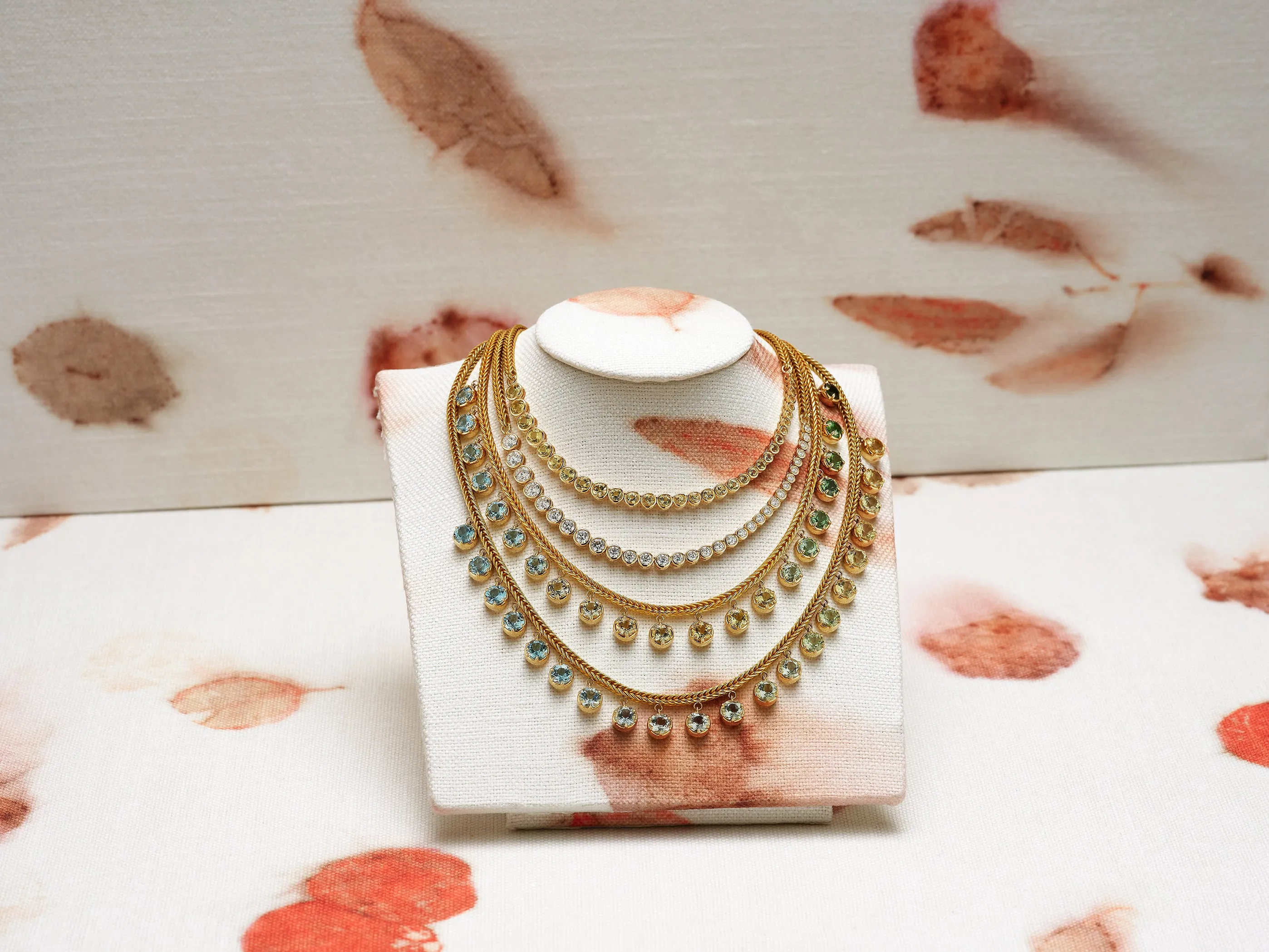 Asymmetrical Golden Beryl Bubble Necklace
