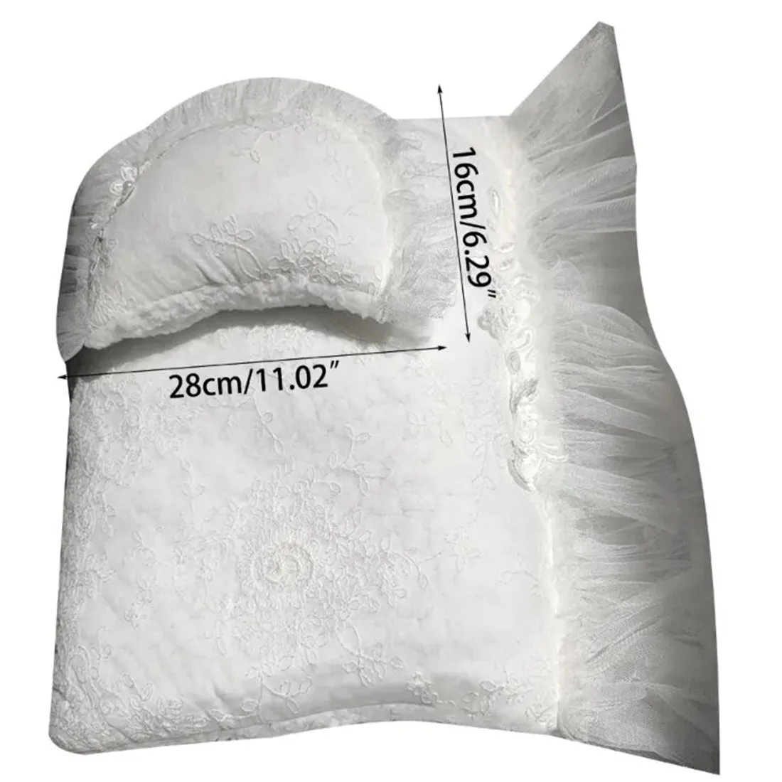 Babymoon Lace Mattress Cushion & Pillow | Posing Props | Baby Photography Props | White