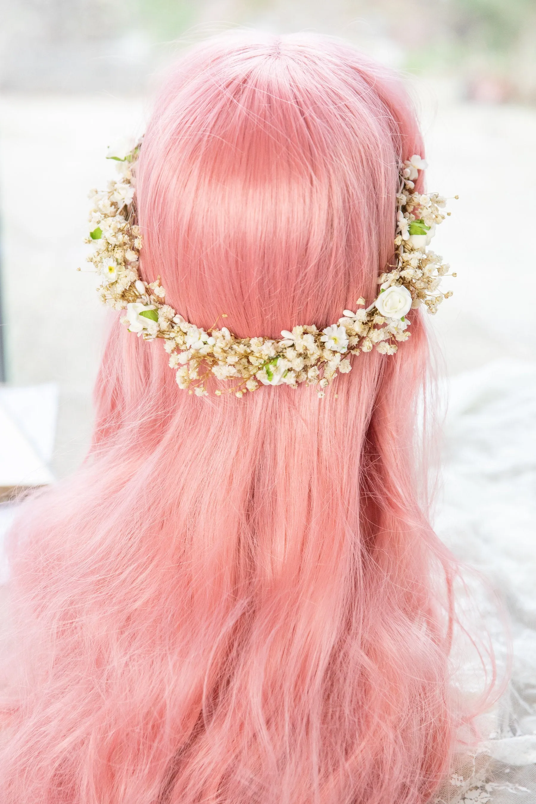 Baby's breath First Holy Communion head wreath