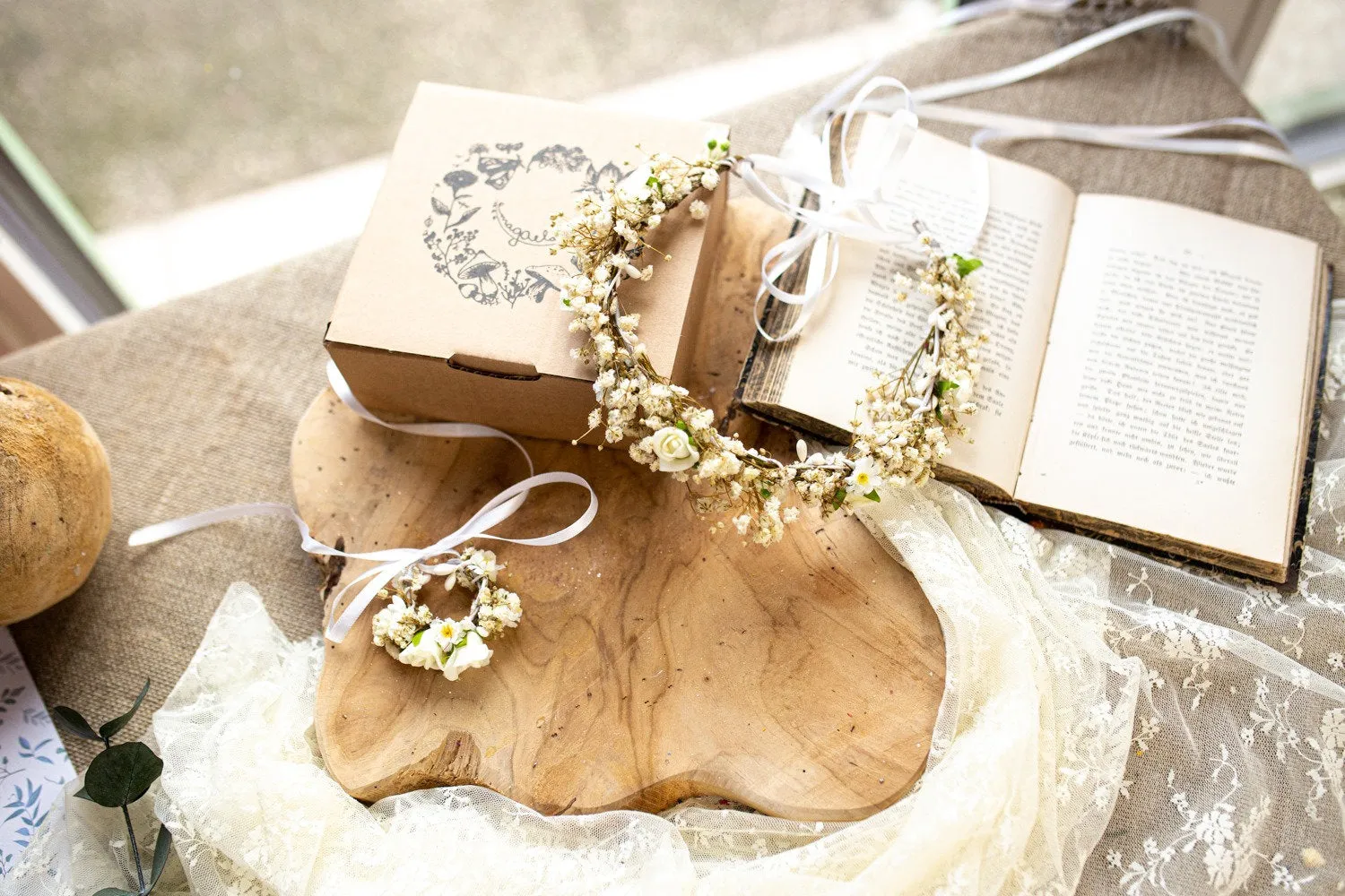 Baby's breath First Holy Communion head wreath