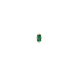 Baguette Mini Stud - Emerald & Gold