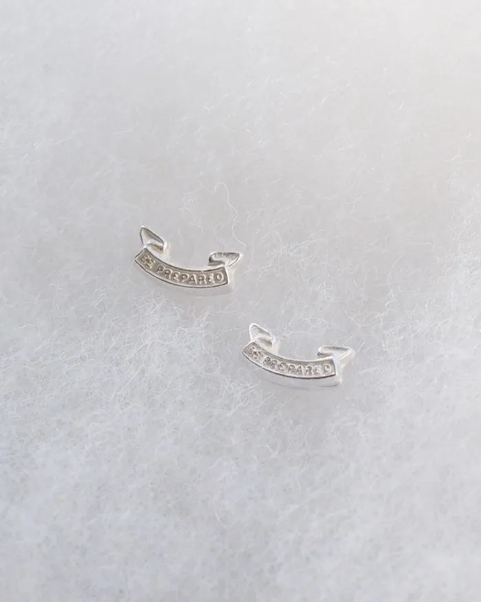 Be Prepared Silver Stud Earrings