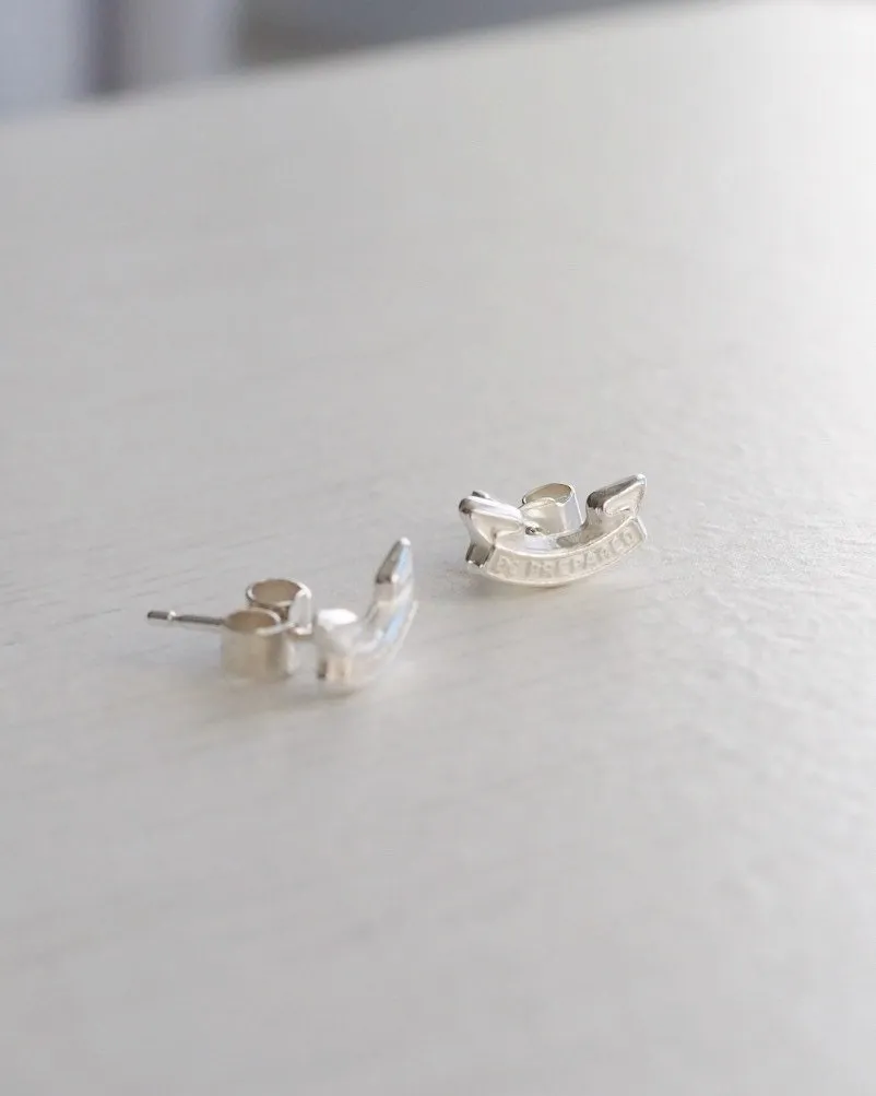 Be Prepared Silver Stud Earrings