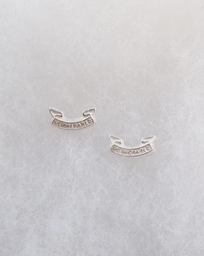 Be Prepared Silver Stud Earrings