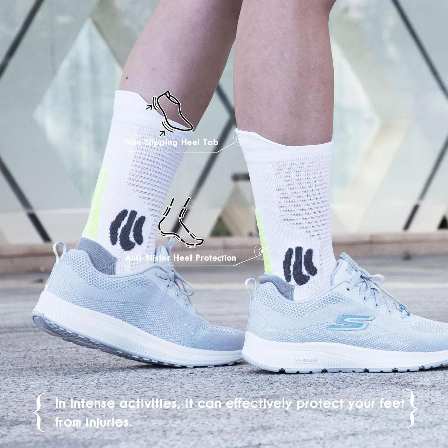 BRISIRA Coolmax Bamboo Viscose Compression Anti Blister Hiking Socks Crew Mid Calf Moisture Wicking Anti Odor Tennis Cushion