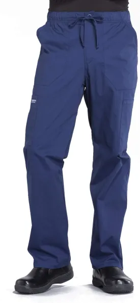 Cherokee Men's Scrub Pant Tapered Leg Fly Front Cargo Pant with 5 Pockets WW190