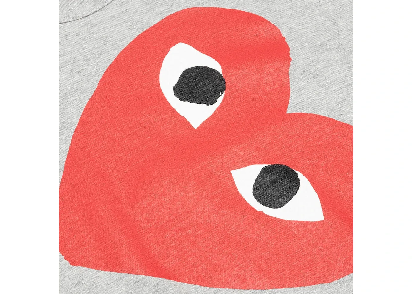 COMME DES GARÇONS PLAY RED SIDEWAYS HEART T-SHIRT GREY