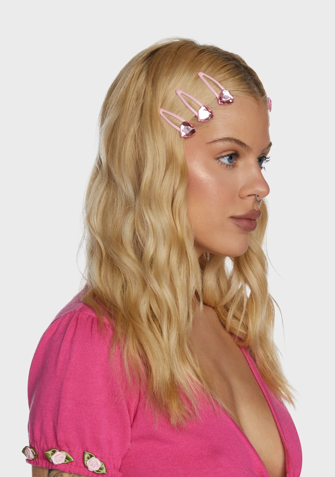Dazzled Heart Hair Clips Set
