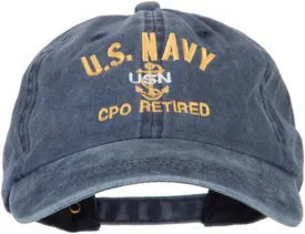 e4Hats.com US Navy CPO Retired Military Embroidered Washed Cotton Twill Cap