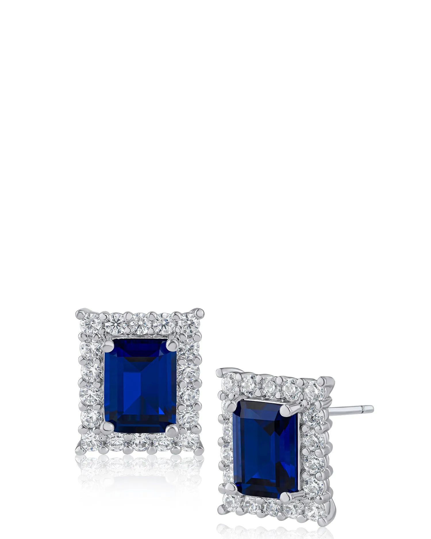 Emerald and Pave CZ Studs