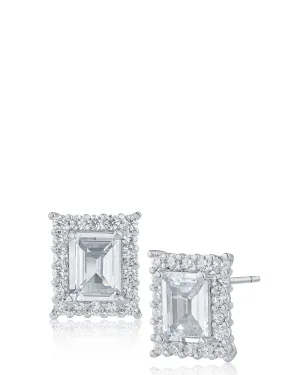 Emerald and Pave CZ Studs