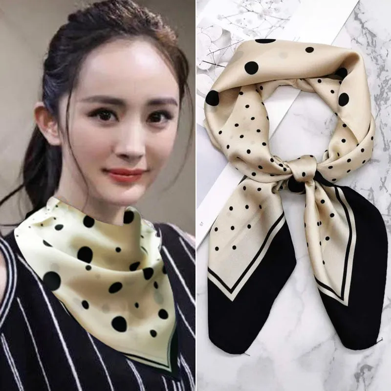 Female Silk Neck Scarf Square Hair Scarves Foulard Head Brand Shawls And Wraps Neckerchief Bandana 70*70cm Hijab