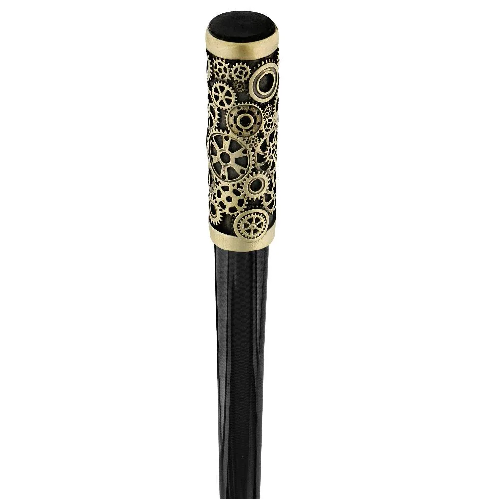 French Steampunk Gears & Skull Cane: Carbon Fiber by 2 Saints