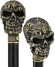 French Steampunk Gears & Skull Cane: Carbon Fiber by 2 Saints