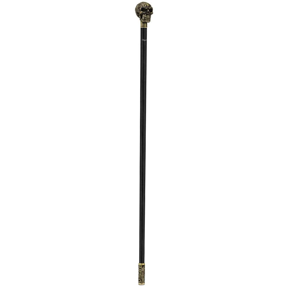 French Steampunk Gears & Skull Cane: Carbon Fiber by 2 Saints