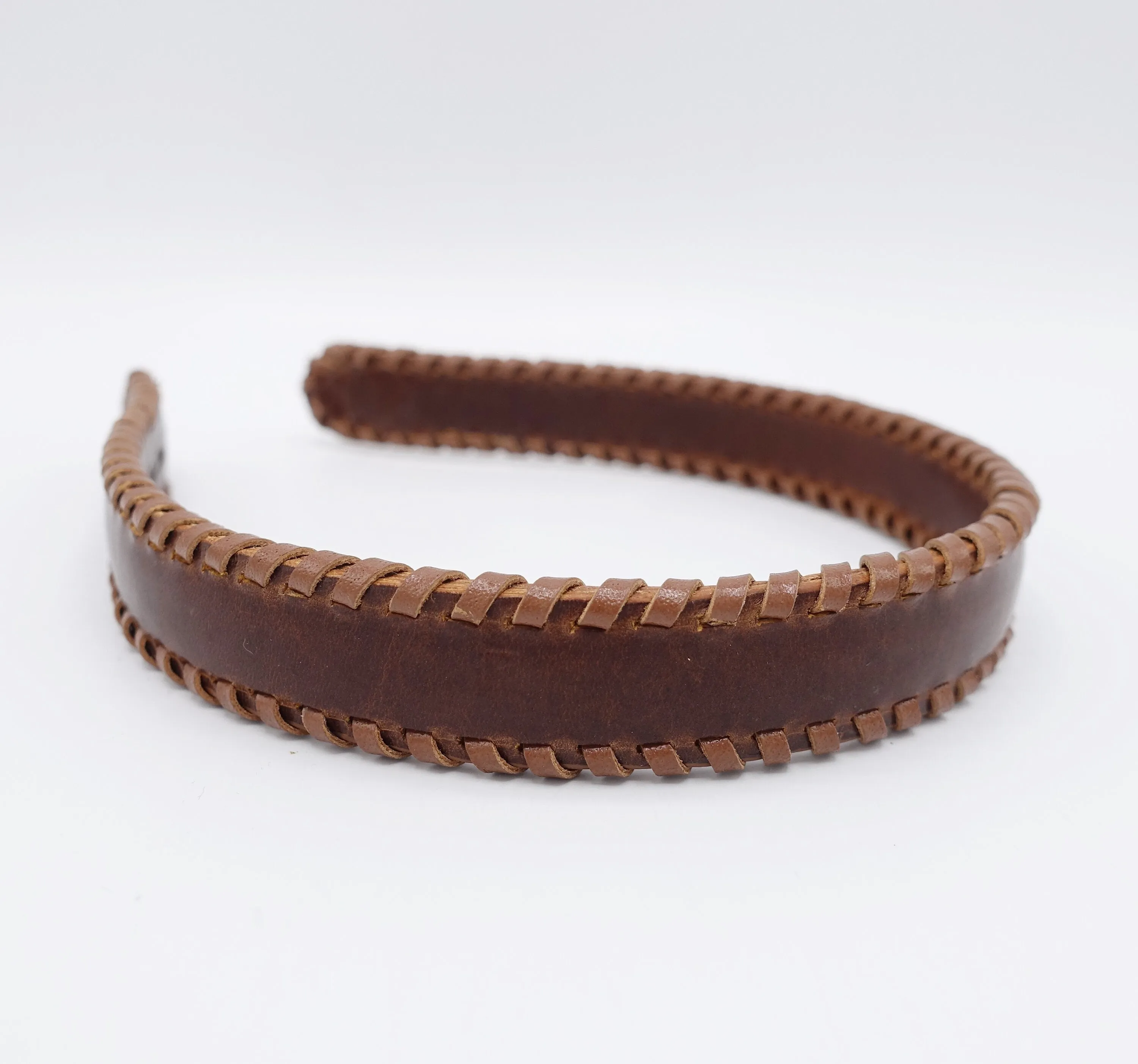 genuine leather headband, lace headband, leather hair accessories for women