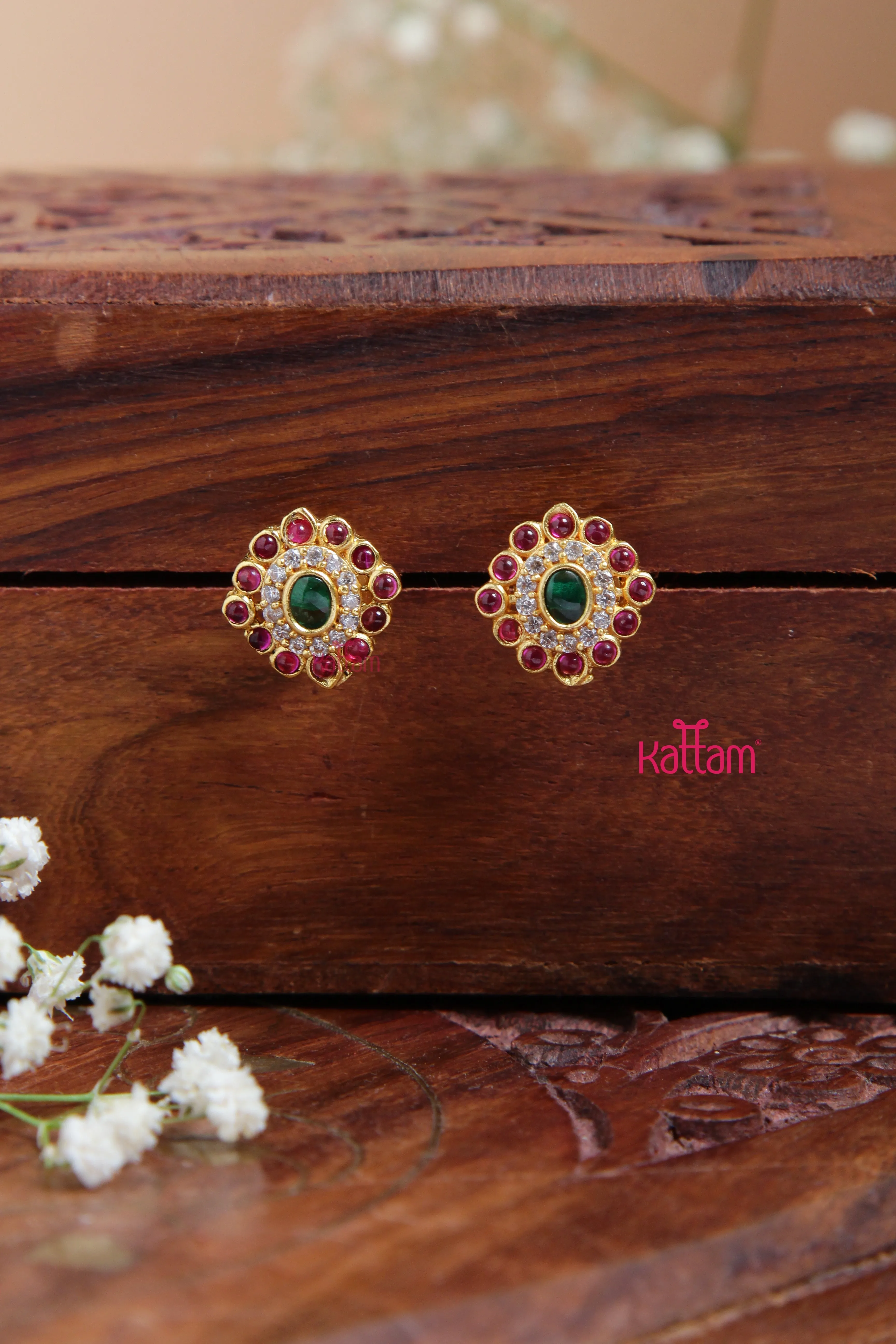 Goldtone Tiny Oval Stud