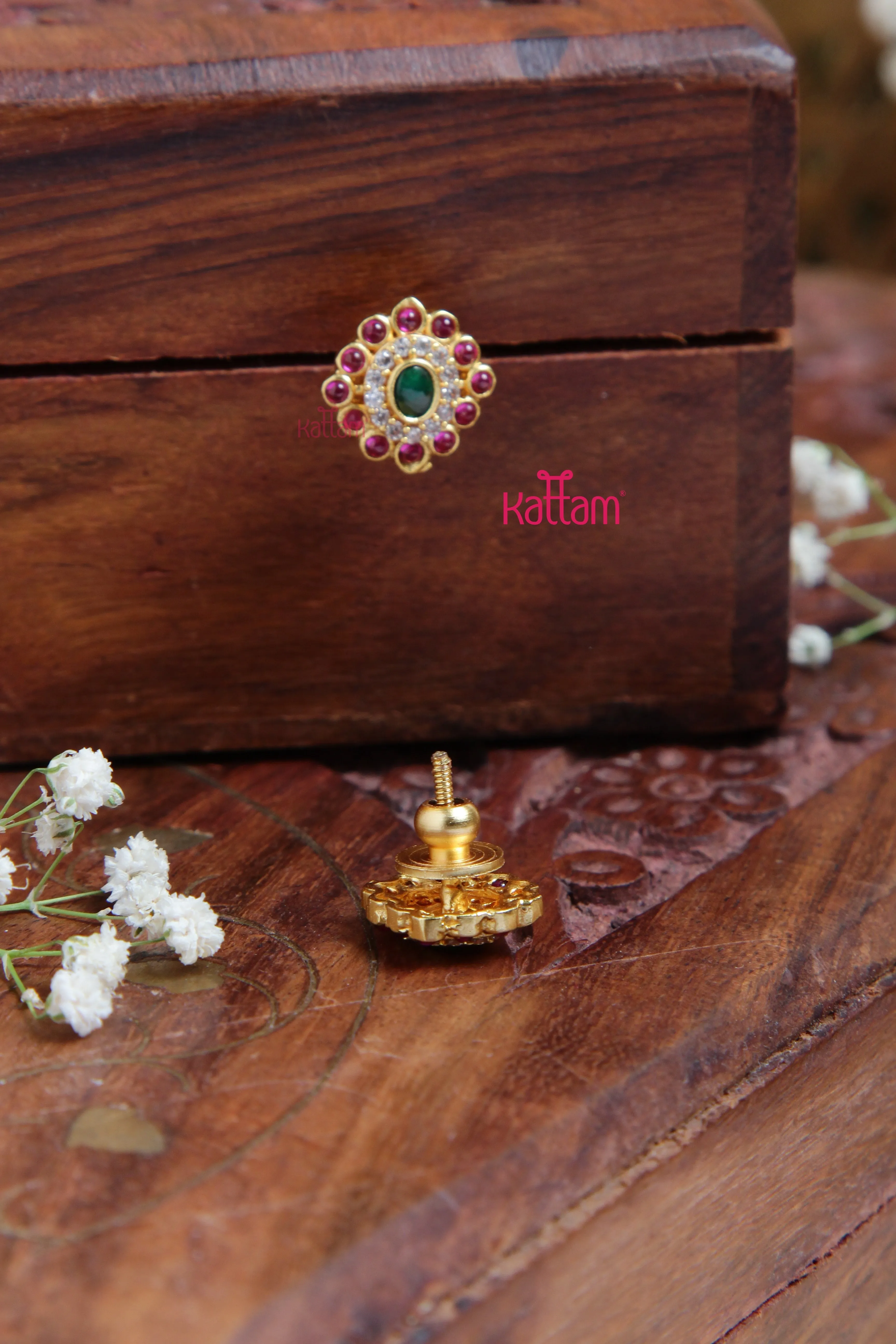 Goldtone Tiny Oval Stud