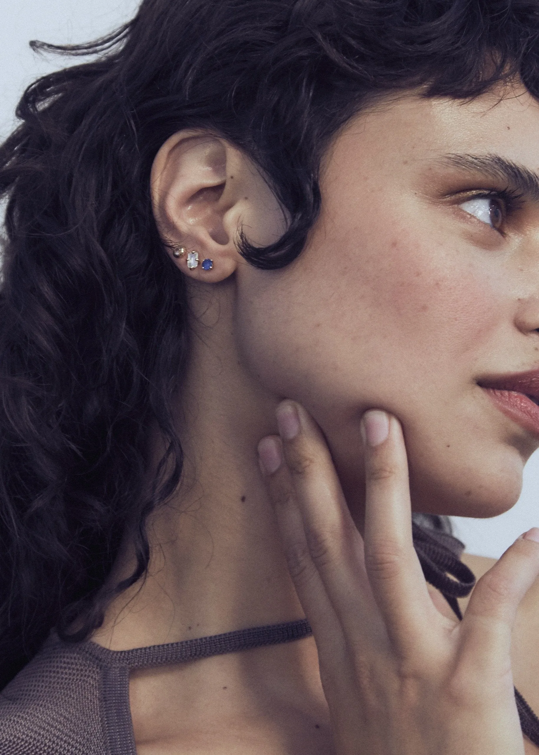 Guinevere Studs - Moonstone