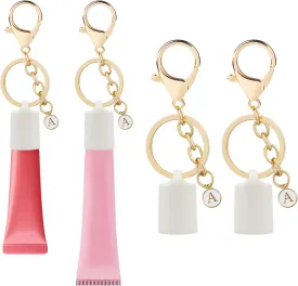Initial Letter Keychain Holder for Summer Fridays Lip Balm, Lip Gloss Holder Keychain, Lipgloss Holder(2 Pack)