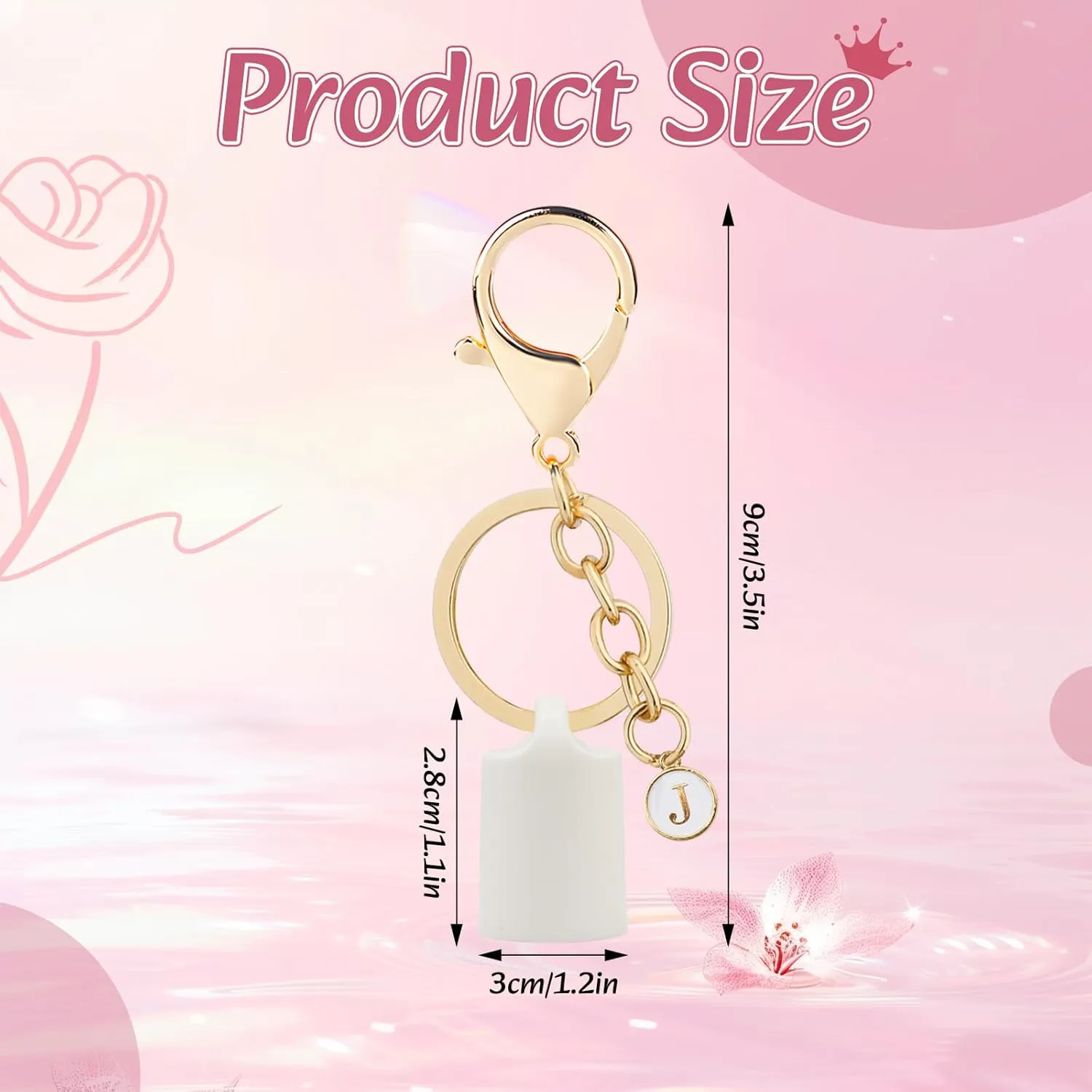 Initial Letter Keychain Holder for Summer Fridays Lip Balm, Lip Gloss Holder Keychain, Lipgloss Holder(2 Pack)