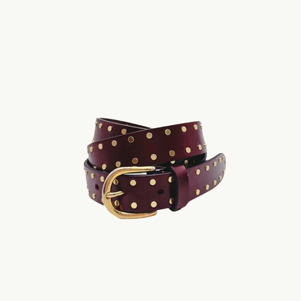 Isabel Marant Zap Leather Belt - Burgundy