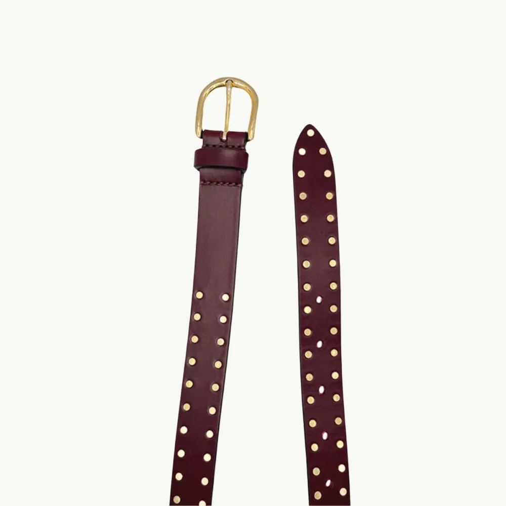 Isabel Marant Zap Leather Belt - Burgundy