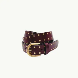 Isabel Marant Zap Leather Belt - Burgundy