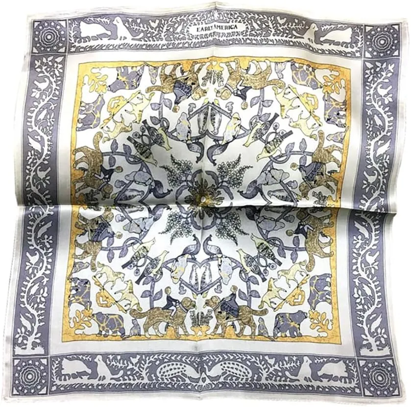 JERLA Women's Men's Small Square satin 100% Real Mulberry Silk Scarfs paisley Hair head face scarf 21" x 21"