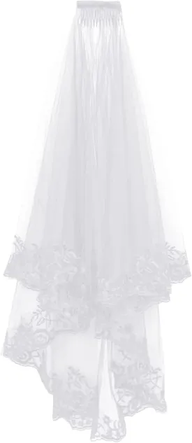 jiebor White Lace Veil Bridal Wedding Veils Halloween Veil for Women Brides Wedding Bridal Shower