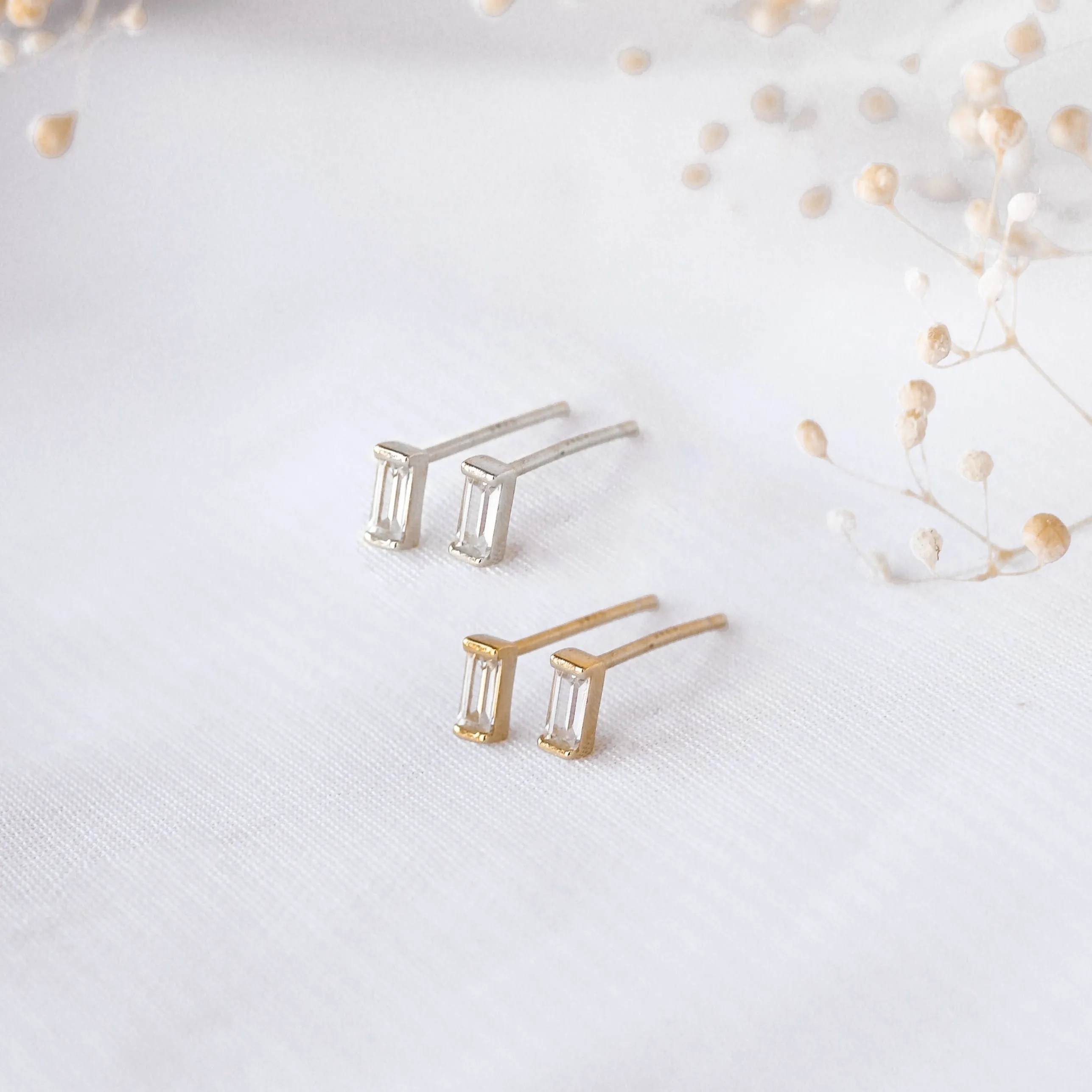 Kheana - 18ct Gold or Silver Plated Sterling Silver Stud Earrings