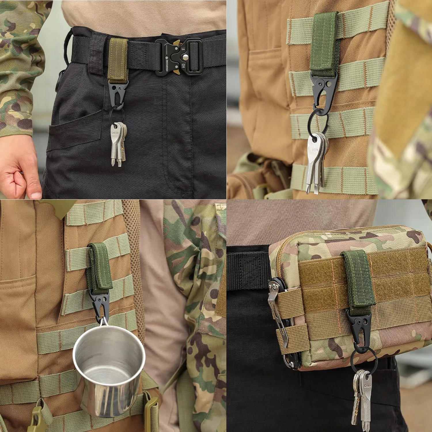 KingMoore 3 Pack Tactical Belt for EDC Battle Military Utility Combat Gear with Heavy-Duty Quick-Release Metal Buckle