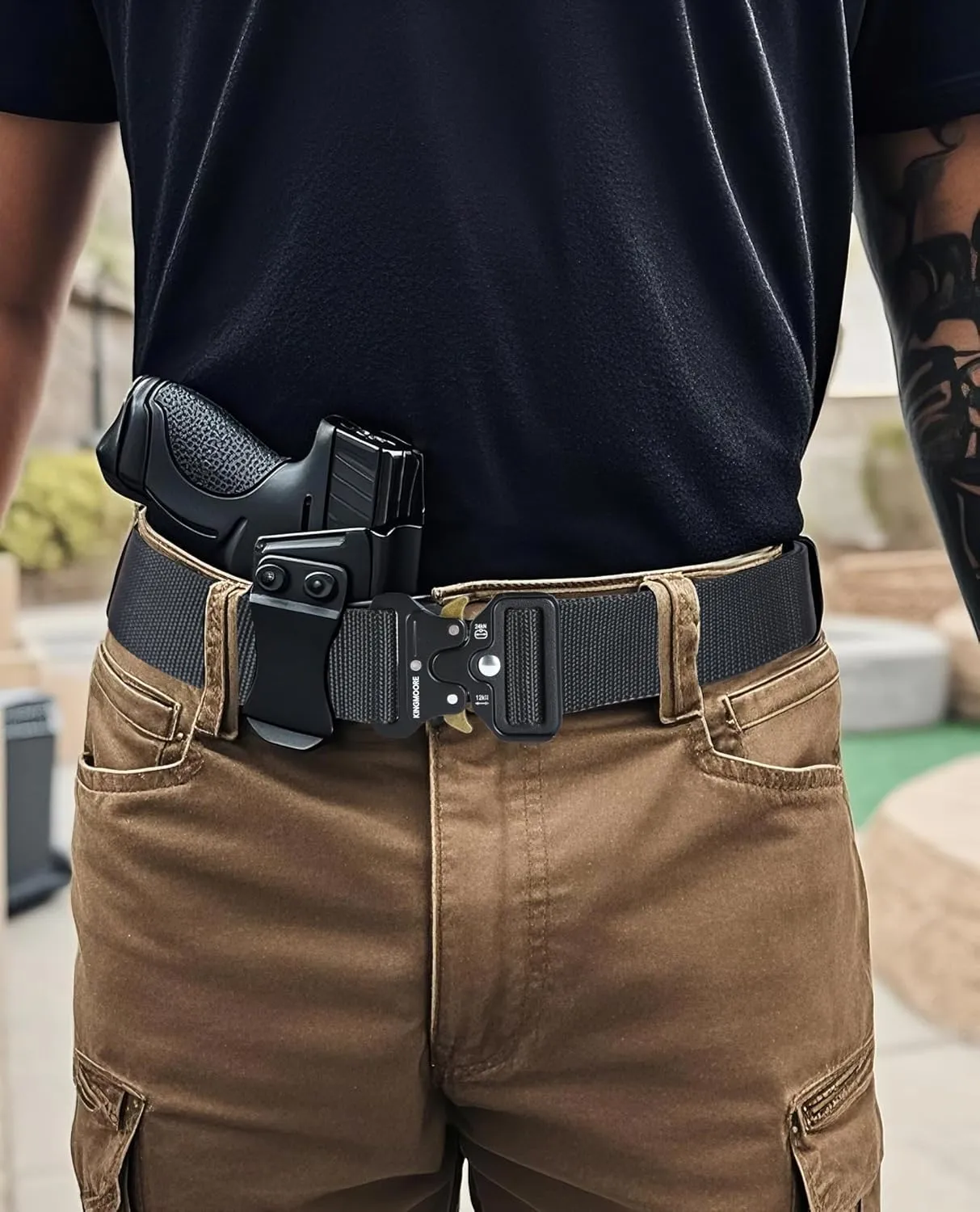 KingMoore 3 Pack Tactical Belt for EDC Battle Military Utility Combat Gear with Heavy-Duty Quick-Release Metal Buckle
