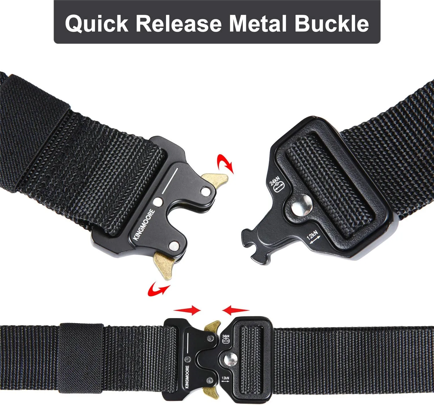 KingMoore 3 Pack Tactical Belt for EDC Battle Military Utility Combat Gear with Heavy-Duty Quick-Release Metal Buckle