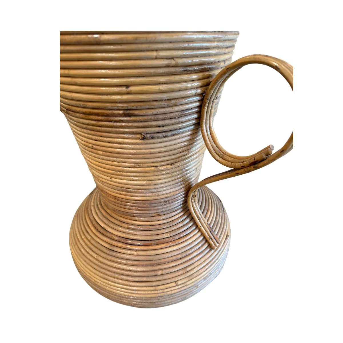 Large Sculptural Rattan Vase