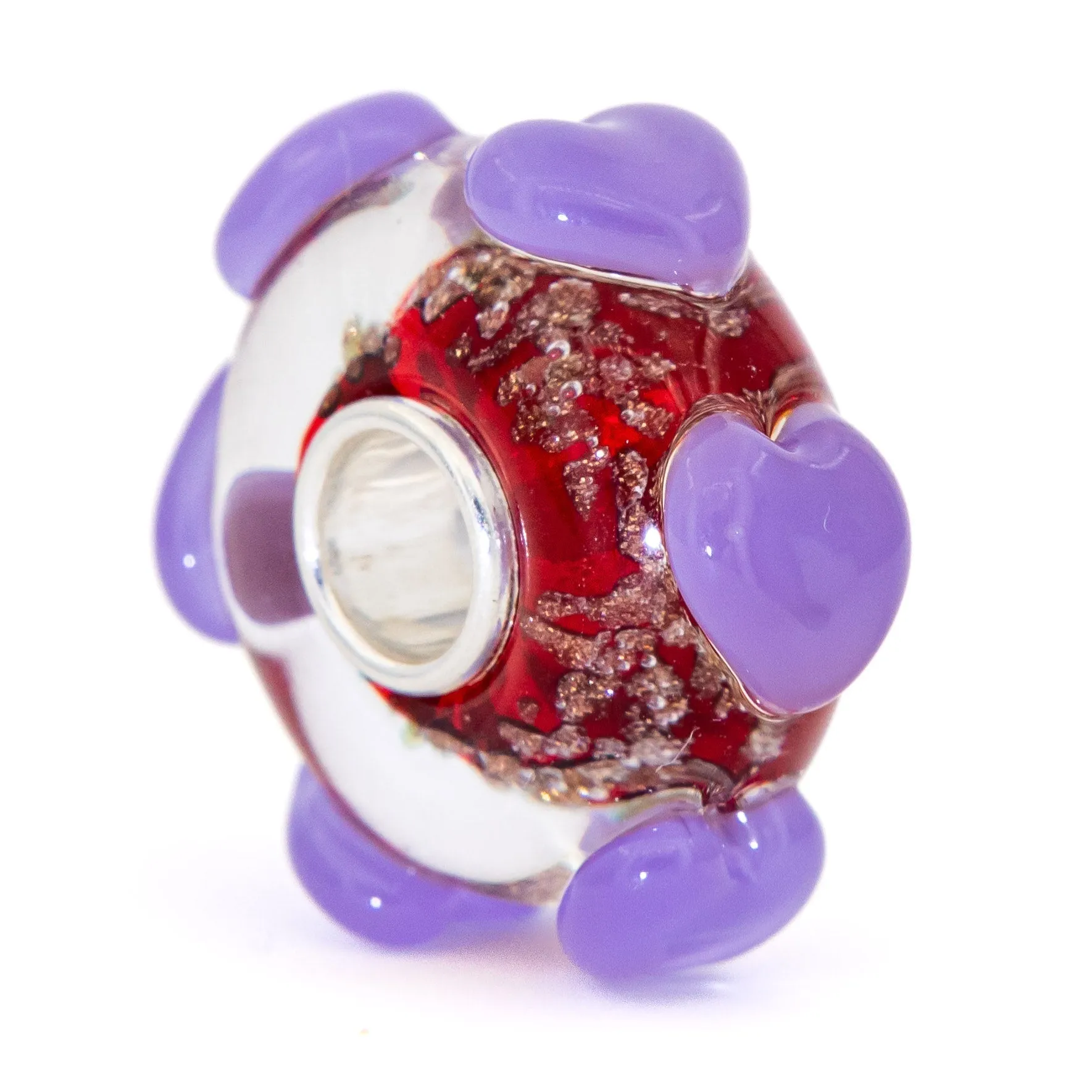 Lilac Red Gold Hearts