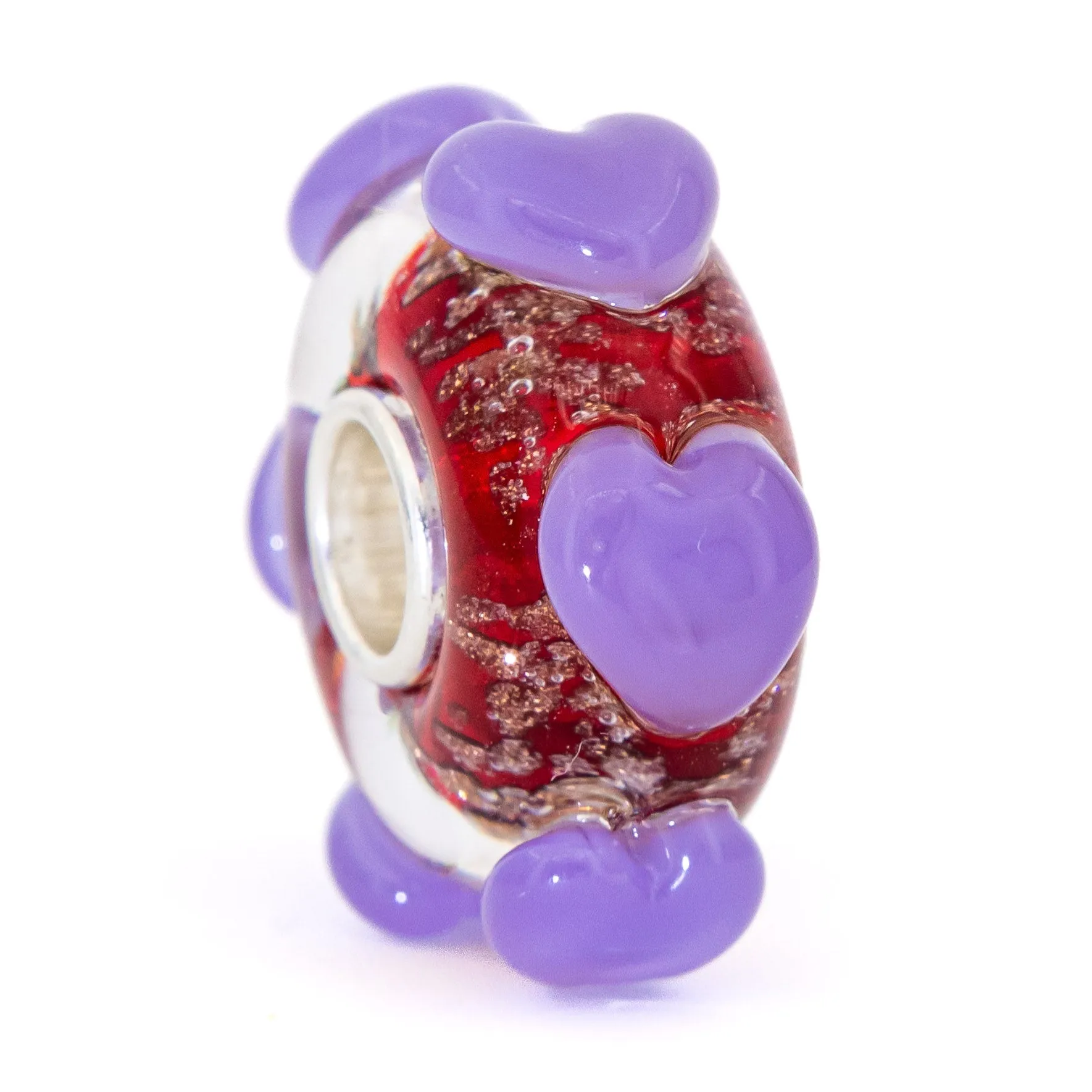Lilac Red Gold Hearts