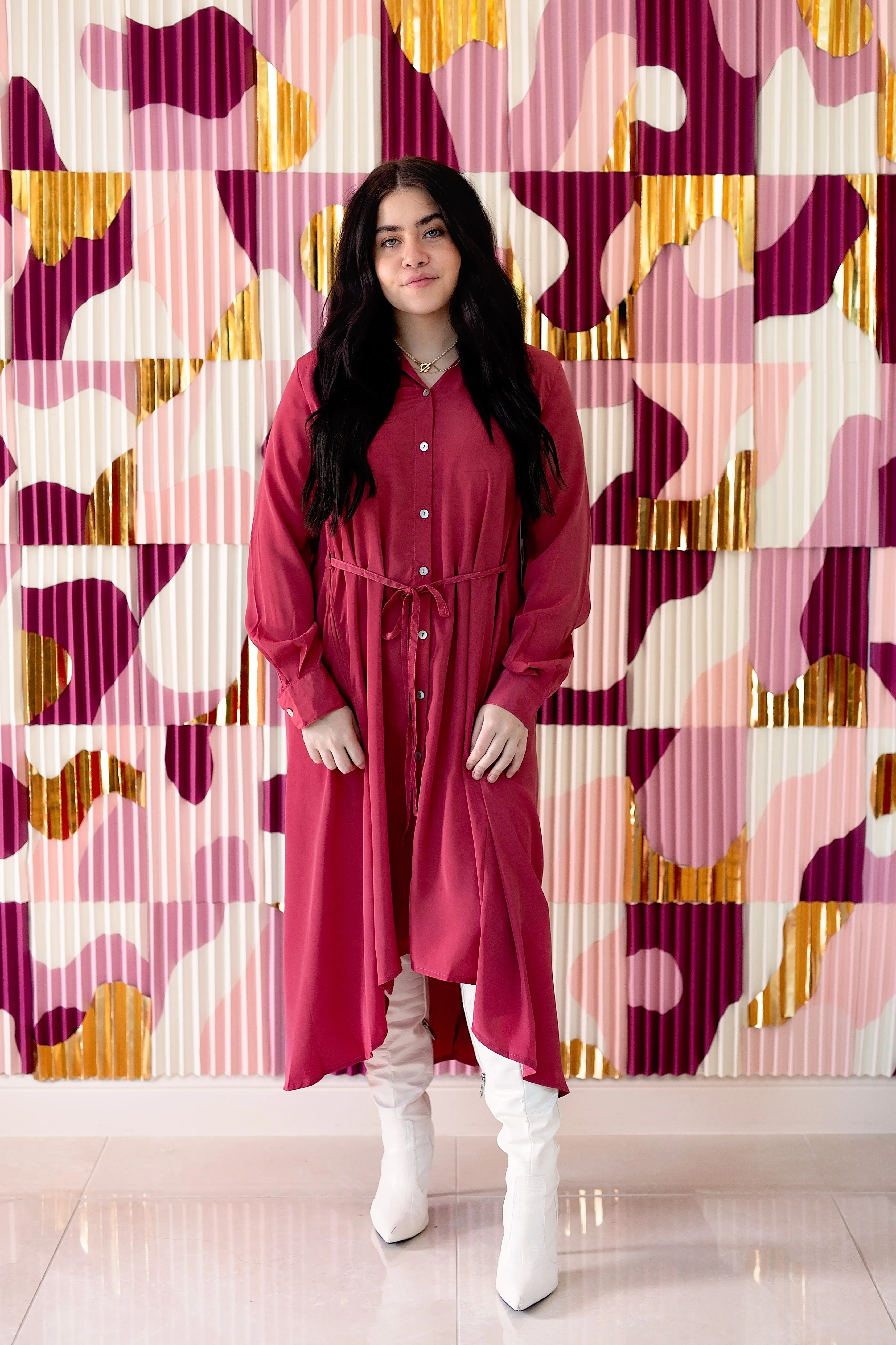 Maaya Medium Length - Cranberry Crepe