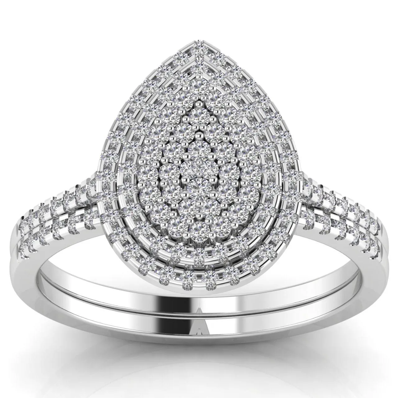 Mariam Pear Cluster Natural Diamond Bride Set