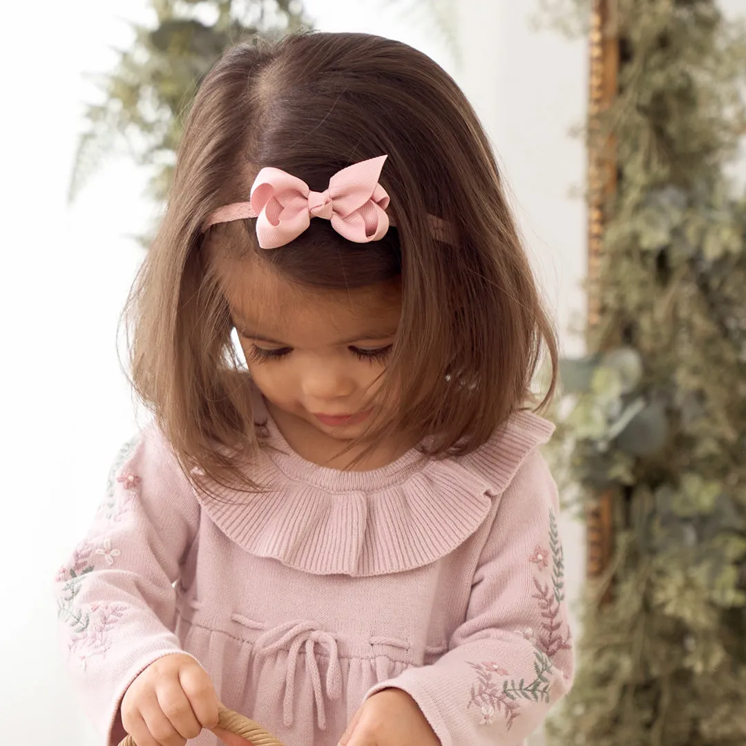 Mauve Lace Baby Girl Headbands 3pk