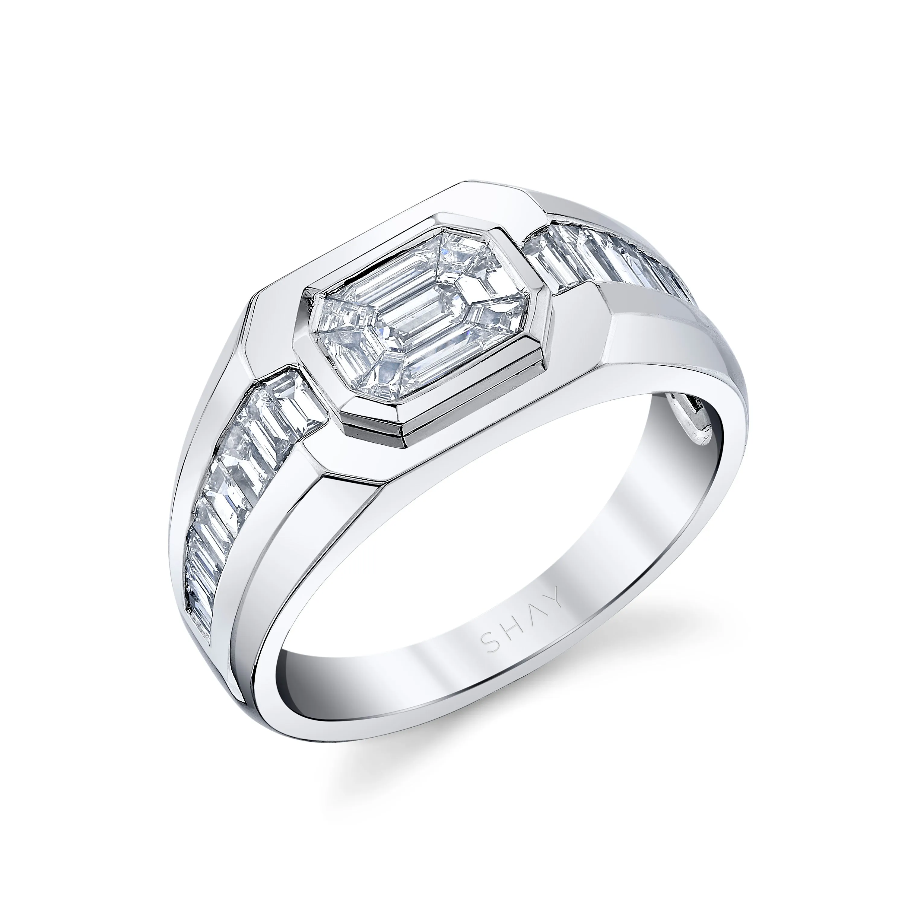 MEN'S DIAMOND ILLUSION SIGNET PINKY RING