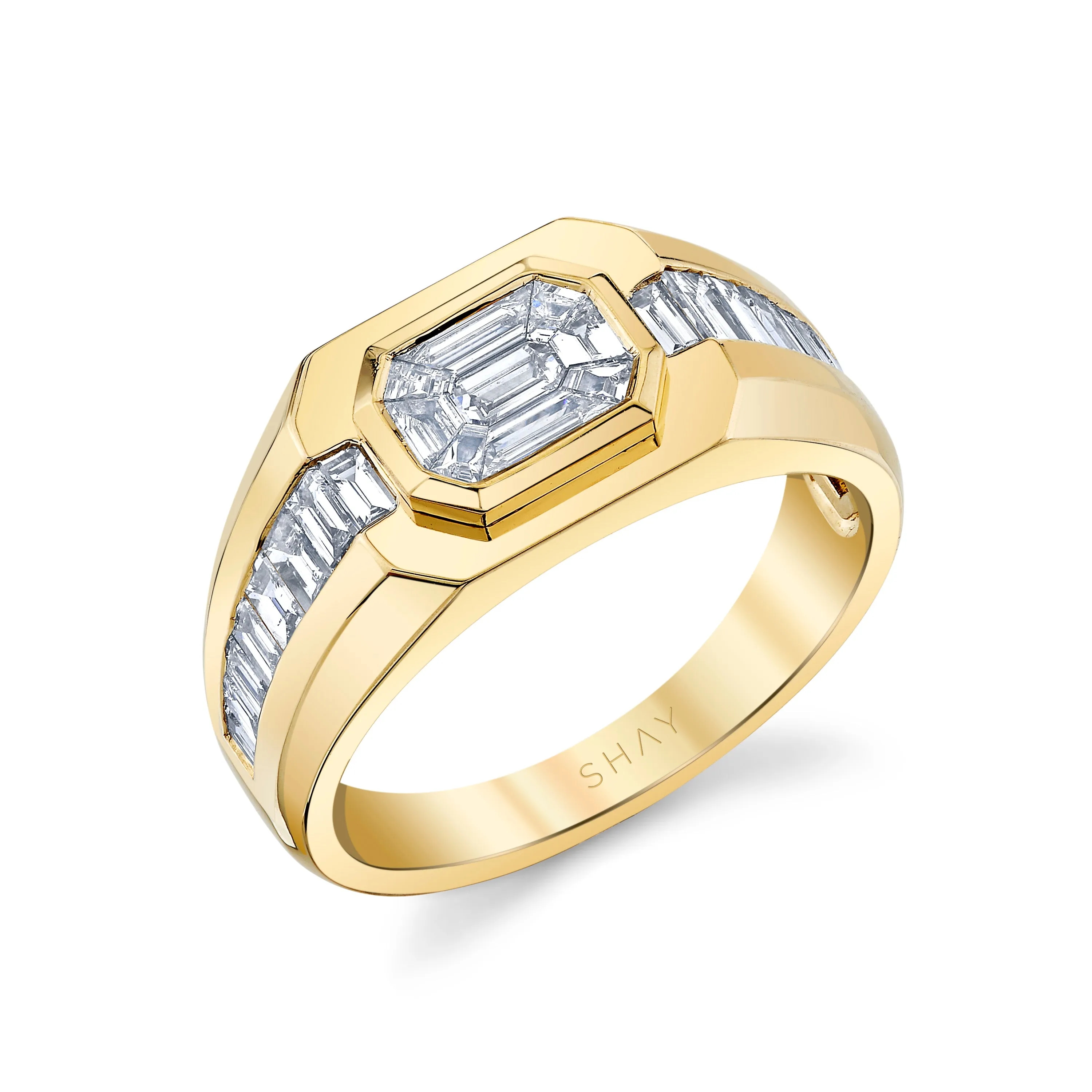 MEN'S DIAMOND ILLUSION SIGNET PINKY RING